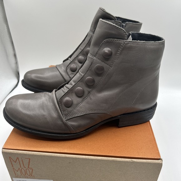 Miz Mooz Louise Women's Leather Ankle Boots SZ: 9 M, Graphite Gray-Box Included - Picture 16 of 16